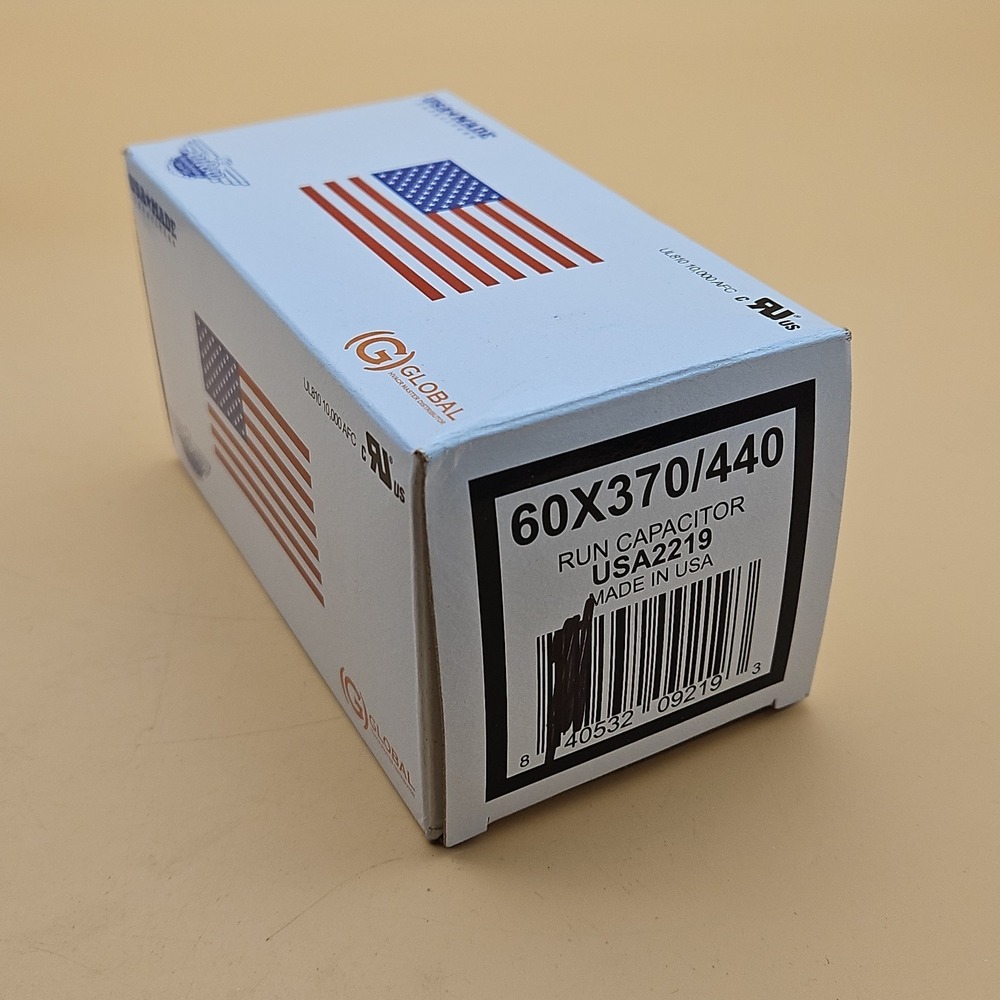 AmRad Round Run Capacitor 60 MFD 370/440 VAC USA2219 Brand New